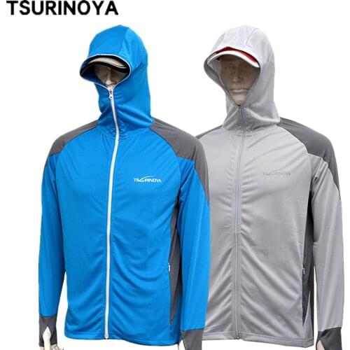 TSURINOYA Fishing Clothes Sun Protection Anti-UV Breathable Sports Clothing for Fishing Face Neck Shirt Jacket