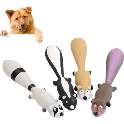 Pet Dog Puppy Cute Yellow Latex Fox Shape Latex Soft Squeaky Doll Bite-resistant Play Squeaky Small Simulation Animal Chew Toy