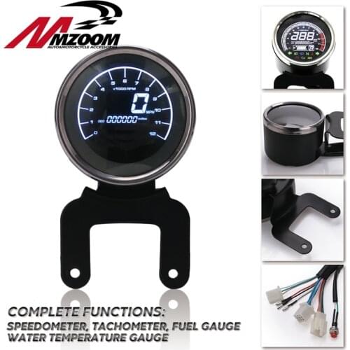 Motorcycle Digital Odometer Speedometer Tachometer Fuel Level Meter Indicator Led Multi-functional Motorbike Gauges Instruments