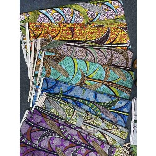 Newest Best Quality Nigerian Glam Glitter Grand Supe-V Ankara Golden Wax Fabrics African Cotton Wrapper Printed Materials 6Yards