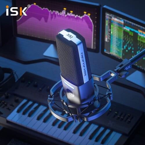 ISK iKG1000 professional phantom powered studio condenser recording microphone phone computer universal for live broadcast