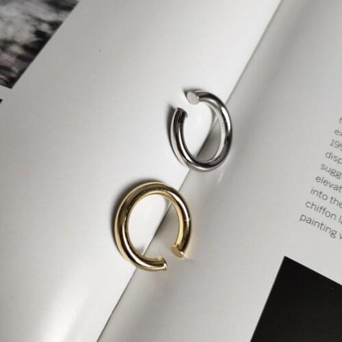 925 Sterling Silver Simple Rings for Women Ins Style Minimalist Circle Ear Ring Earings Jewelry