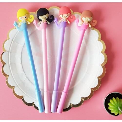32 pcs/Lot Baeutiful mermaid gel pen 0.5mm Black color writing pens Stationery Office School supplies FB898