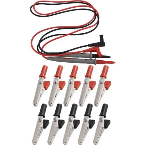 SHGO HOT-1 Pair Cord Tester Cable for Voltmetre Ohmmeter Multimeter with 10A Handle Electrical Crocodile Alligator Clips