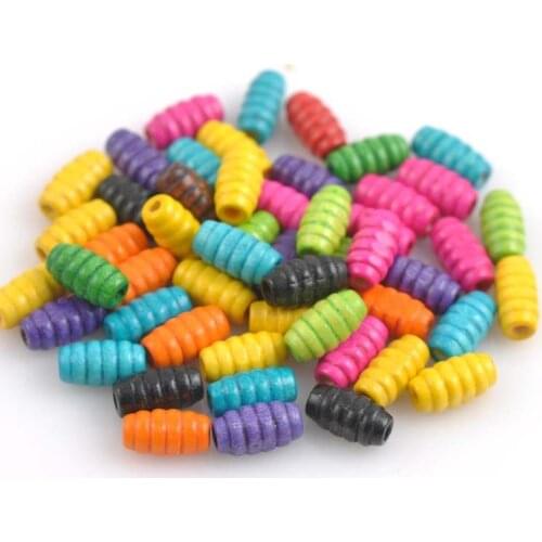 Mixed Round Whorl Wooden Spacer Beads For Jewelry making DIY 8x15mm 200pcs MT0028