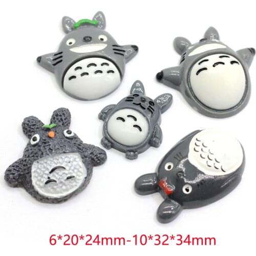 Resin Kawaii Totoro Flatback Resin Cabochon for Hair Bows Center DIY Jewelry Accessories Scrapbooking Phone Case Decoration