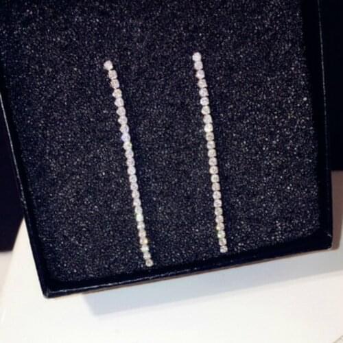 StoneFans 2018 Delicate Brincos Pendientes For Women Long Earrings Simple Spiral Shape Rhinestone Chain Earrings Crystal Jewelry