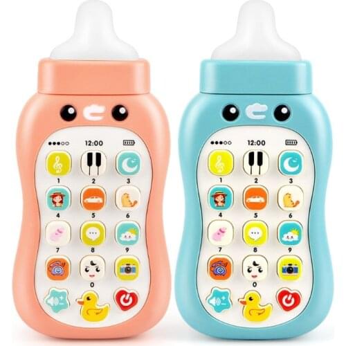 Smart Baby Nibble Pacifier Simulation Bottle Imitating Music Phone Toy H055