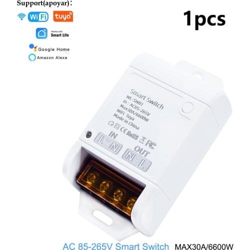 Wifi Smart Switch 6600W Automation Controller, Circuit Breaker LED Light Controller Module Used in Conjunction With Alexa Google
