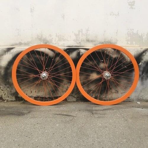 Fixie Bike Wheel Rim 50mm Front 24H Rear 32H Hub Fixed Gear Single Speed Bicycle Wheelset Aluminum Alloy Feeewheel Cycling Parts