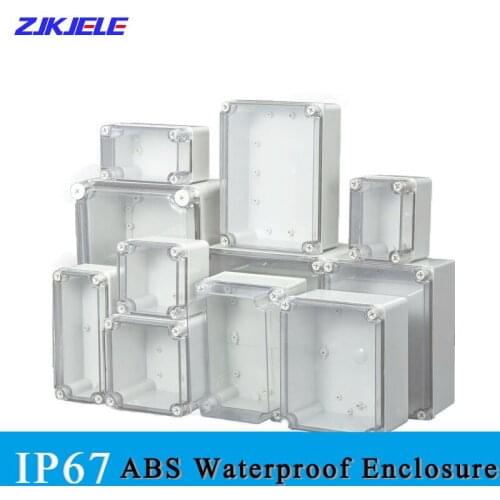 Waterproof Plastic Junction Box Transparent Cover Enclosure Electronic Instrument Housing Case Outdoor Project Distribution Box