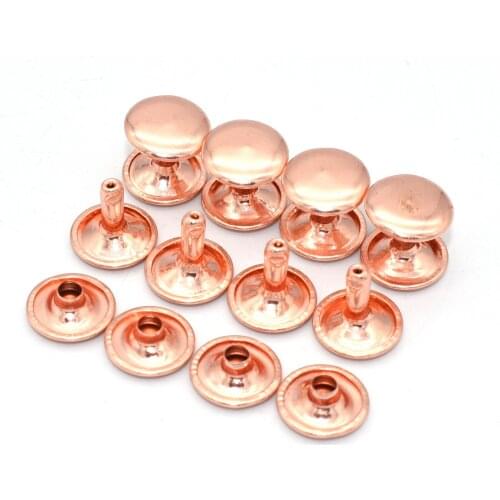 Rose Gold Rivet 12mm Double Round Cap Rivet Iron Button Rapid Rivet DIY Leather Craft Sewing Purse Handbag Bag Accessories