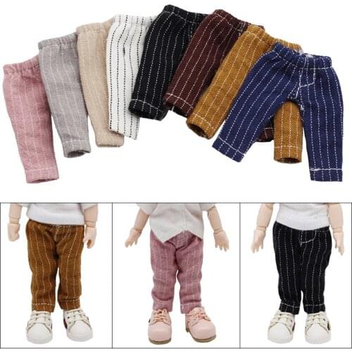 1 Pair of Beautiful Striped Pants for OB11,Obitsu11,DOD,GSC Clay and 1/12 BJD Dolls Toy Clothing Accessories