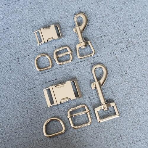 100Sets 15mm 20mm 25mm32mm Strong Metal Carabiner Hardware Strap Adjuster Buckle D Ring Clip Hook For Pet Dog Collar Leads Clasp