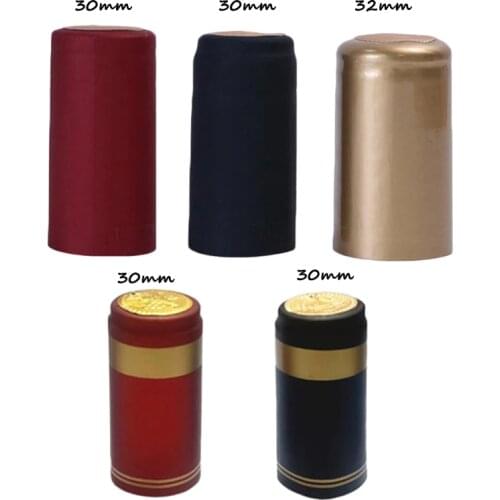 100 Pcs Wine Bottle Cover Wine Bottle Heat Shrinkable Cap PVC Heat Shrink Cap for Bar Party Barware Accessories Supplies