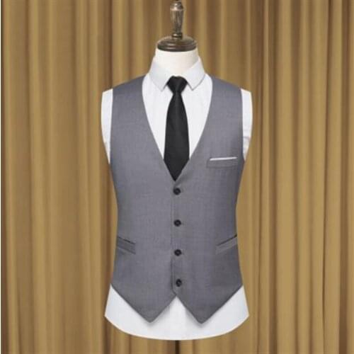 2021 New Arrival Dress Vests for Men Slim Fit Mens Suit Vest Male Waistcoat Gilet Homme Casual Sleeveless Formal Business Jacket