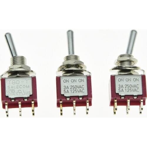 KAISH 3x DPDT 6 Pin 3 Way ON/ON/ON Guitar Mini Toggle Switch SALECOM Car/Boat Switches