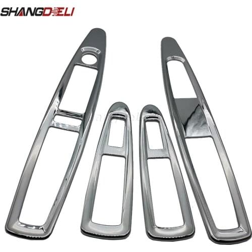 Power Window Control Switch Panel Protection Trim Sticker ABS Chrome for Citroen C4 2004 - 2010