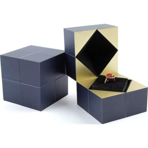 5pcs/lot Creative Magic Cube Propose Ring Box Romantic Marriage Wedding Ceremony Ring Box Rubiks Cube Jewelry Box Gift Box