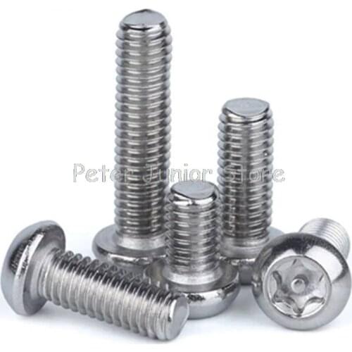 50 pc/lot M3,M4 stainless steel pan head torx machine security screw Inside plum flower belt pillar type anti-theft bolt GMN