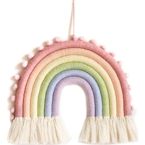6 Layers Nordic Woven Rainbow Tapestry Home Decor Wall Hanging Toy Nursery Decor