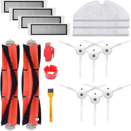 For Xiaomi Roborock E35 S50 S6 Roborock Vacuum Accessories with 4 Hepa Filters, 2 Main Brushes, 6 Side Brushes, 3 Mop Cloth etc