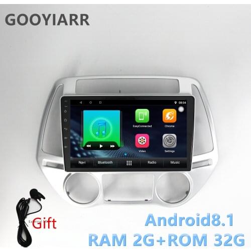 2din Android8.1 car gps navigation Hyundai I20 i-20 2012 2013 2014 automatic AC Multimedia Player 2G+32G with stereo radio WIFI