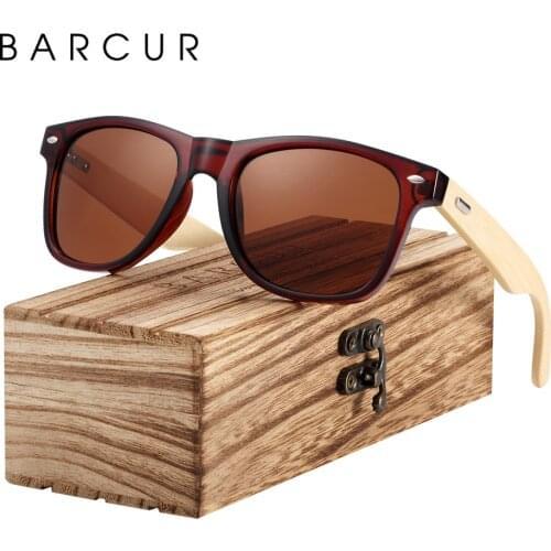 BARCUR Bamboo Sunglasses Men Women Travel Sun Glasses Vintage Wooden Leg Eyeglasses Fashion Sunglasses Male