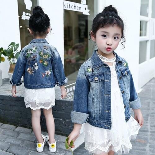 2019 childrens clothing girls outerwear big kids spring elastic casual denim cardigan jacket female child fashion coats tops
