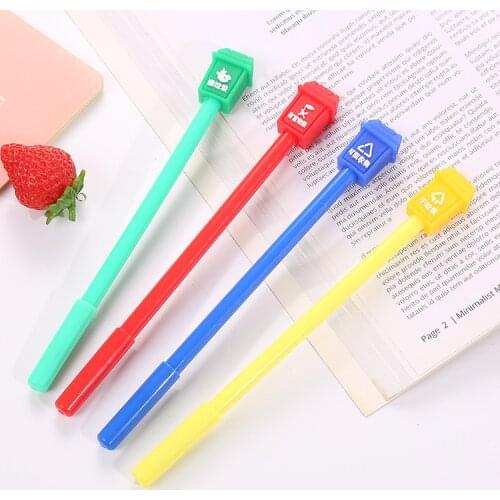 Ellen Brook 1 PCS Cute Cartoon Gel Pen Kawaii Ashcan Stationery Office School Supply Sweet Girl Colored Colored Cartoon Lovely