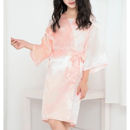 Summer Girls Bath Robe for Kids Robes New Baby Girls Silk Satin Toddler Pajamas Robes Infant Bathrobe Sleepwear Children Clothes