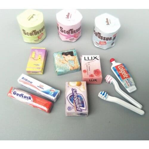 Mini Daily wash paper soap mask charm Toothpaste toothbrush doll house diy decoration stationery for barbie blythe doll use
