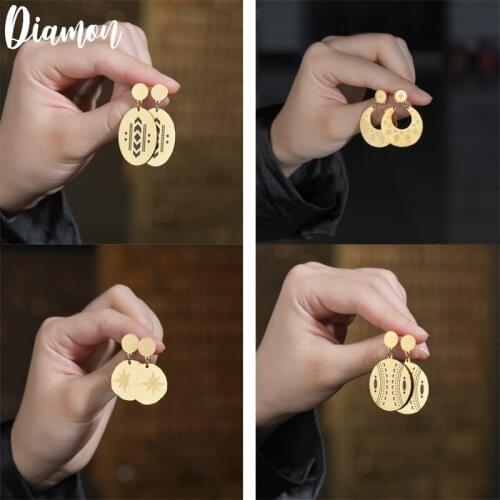 Diamon 2020 Fashion Stud Korean Earrings Golden Color Stainless Steel Wholesale For Women Jewelry Party Wedding Gift Earring