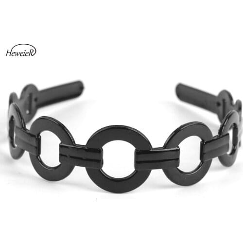 Fashion Women Lady Black Plastic Circle Hairpins Hair Hoop Headbands Hairpieces Hairband Women Barrette Headdress Accessories