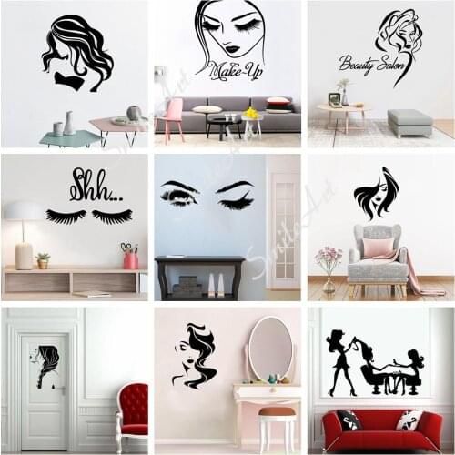 Diy Beauty salon Nursery Wall Stickers Vinyl Art Decals For Kids Room Living Room Home Decor Waterproof Wall Art Decal