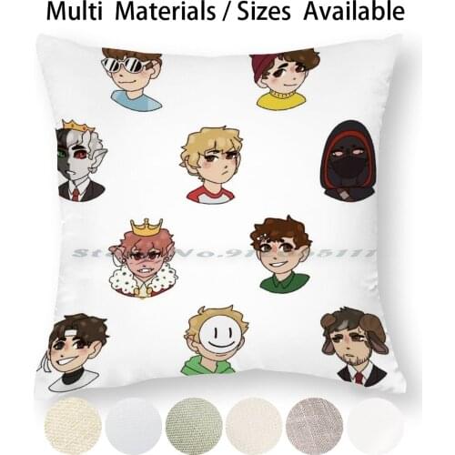 Dream Team Pillow Case Throw Pillow Cover Cotton Linen Flax Dreamsmp Dreamteam Ranboo Georgenotfound Jschlatt Sapnap Tubbo