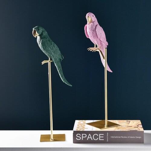NORDIC COLOR RESIN PARROT STATUE HOME DECORATION WINE CABINET LIVING ROOM ENTRANCE DECORATION ORNAMENTS HOME SIMPLE DECORATION