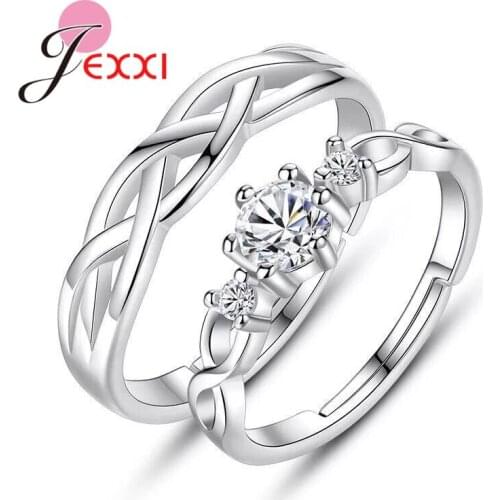 High Quality Authentic 925 Sterling Silver Adjustable Ring Free Size Couple Rings For Lovers Fashion Wedding Jewelry Accessories