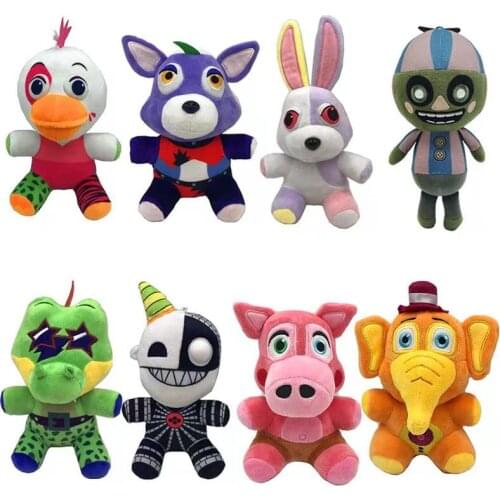 2021 New 20cm FNAF Plush Toys Clown Freddys Foxy Bonnie Bear Chica Soft Stuffed Animals Plushie Toys Dolls Kids Birthday Gifts