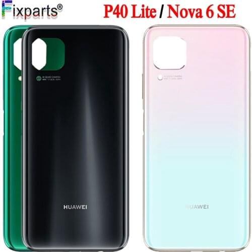 Original 6.4"For Huawei P40 Lite Back Battery Cover Door Rear Housing Case JNY-L21A For Huawei Nova 6 SE Battery Cover JNY-AL10