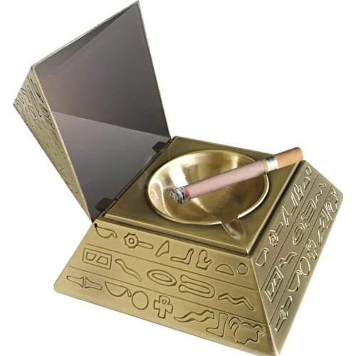 Pyramid Retro Ashtray Household Ashtray with Lid Creative Personality Trend Fashion Gift