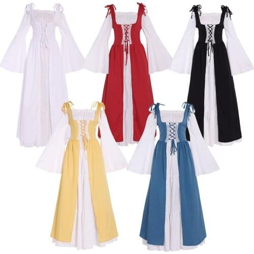Medieval Irish dress cosplay Costume Chemise and Over Dress adult Vintage Renaissance fancy dress