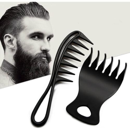 Handle Grip Large Tooth Detangling Curly Hair Comb Back Head Styling Beard Oil Comb Men Hairdressing Wide Tooth Comb