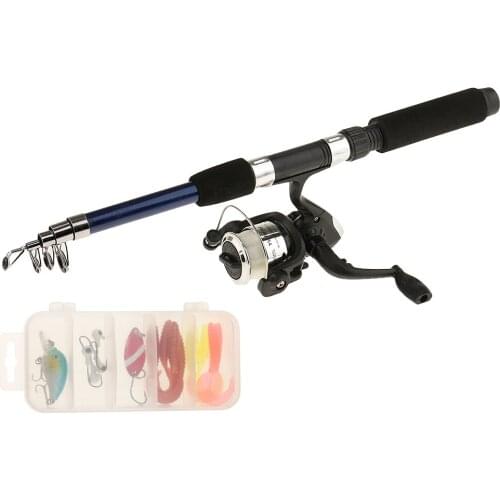 Fishing Rod and Reel Combos Fiberglass Telescopic Fishing Rod with Reel Combo Sea Saltwater Freshwater Kit Fishing Rod Kit