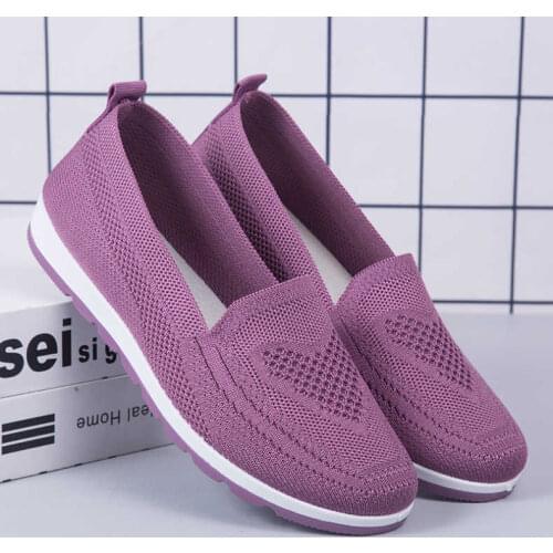 2021womens summer sneakers slip on flat shoes Womens Casual Loafers walking shoes Female Outdoor Mesh Soft Bottom Sports Shoes