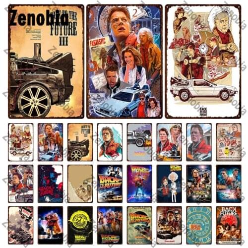 Famous Movie Star Metal Sign Vintage Tin Sign Plaque Back To The Future Photoed Wall Sticker for Bar Pub Family Club Decoration