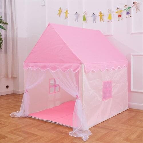 1.25M Portable Childrens Tent Wigwam Folding Kids Tents Tipi Baby Play House Large Girls Pink Princess Castle Child Room Decor