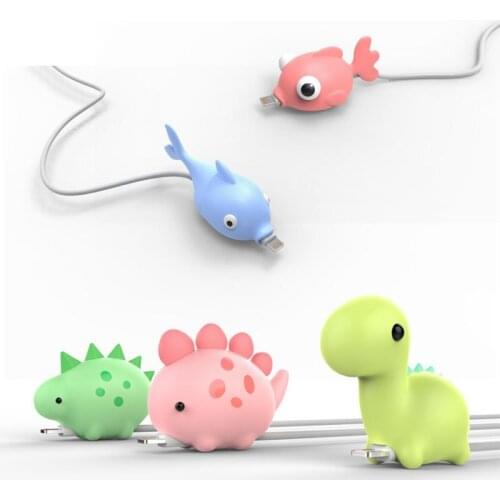 10pcs/lot Cable Accessory Cable Animal Bites Cartoon USB Charger Data Cable Cord Protector For iphone 8 7 6 USB cable protection