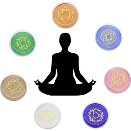 2019 New No Hole Natural Stone Chakela Opal Seven Chakras Yoga Energy Healing Stone Flannelette Bags Of Wish 7Pcs/Bag Wholesale