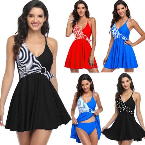 2021 Swimwear Women Swimsuit With Shorts Two Piece Tankini Tummy Control Tank Top Bathing Swim Suit Bikini Plus Size Beach Dress